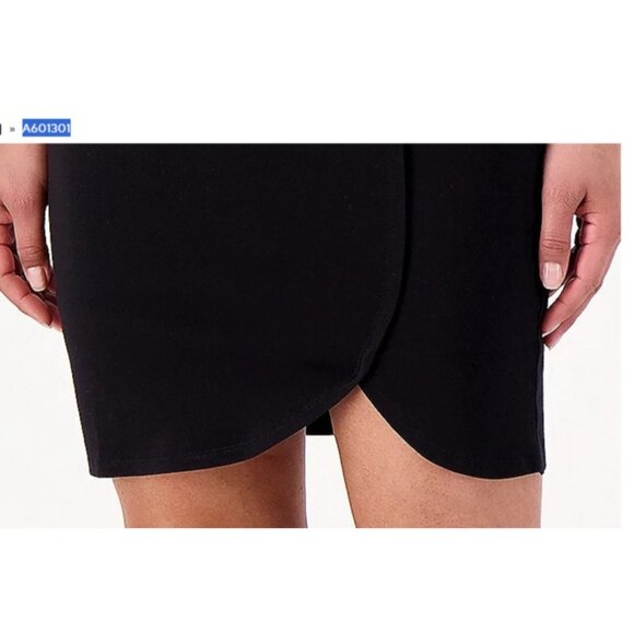 Belle by Kim Gravel TripleLuxe_Knit Tulip Hem SkortBlack 2XS A601301 - Picture 2 of 2